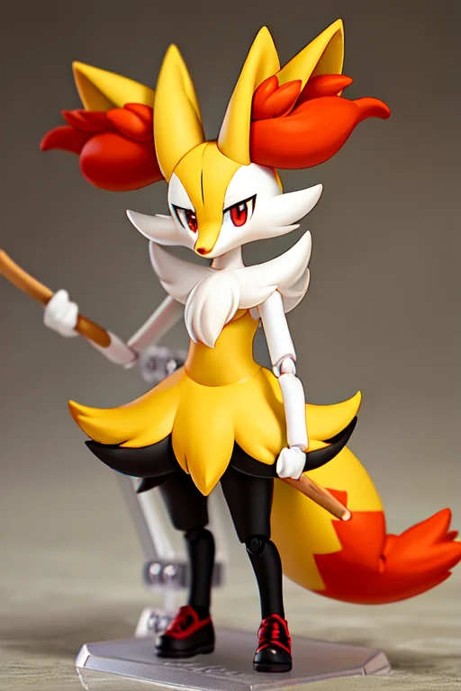 Looking At Viewer, Braixen, Pokemon, Holding Stick In One Ha...