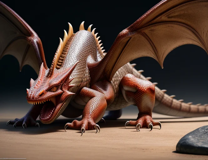 Large Wings, Dragon, Reptile, Realistic, Scales, Claws, Open...