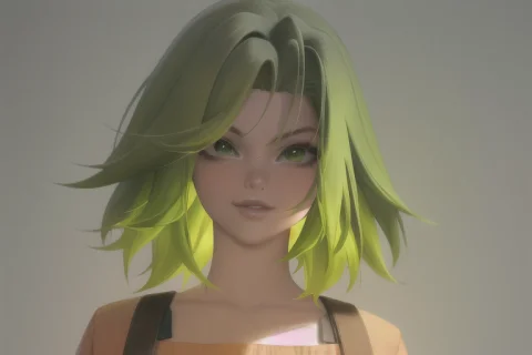 Girl, Green Hair, Orange Shirt, Nfw — Stable Diffusion AI Prompt: girl, green hair, orange shirt, NFW