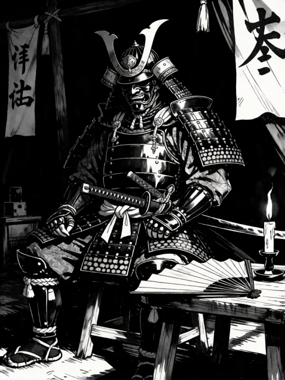 A Black And White Digital Illustration In A Detailed Ink Dra...