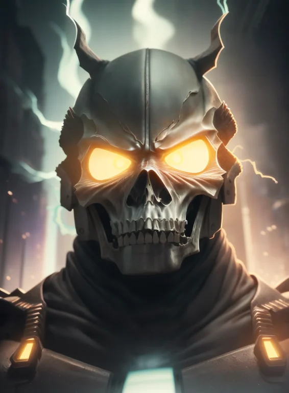 Masterpiece, Ghost Rider Standing Menacingly On A Dark Backg...