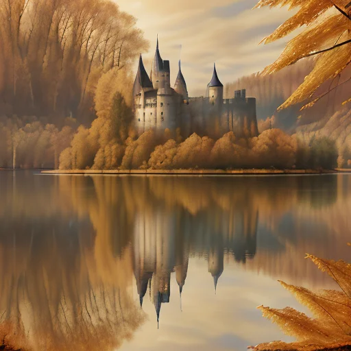 Landscape, Forest, Autumn, Lake, Castle, Lorabgp1, Bgp Style