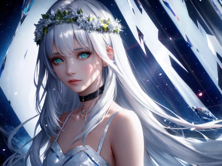 Petite, 1girl, Solo, White Hair,hair Intakes, Floating Hair,...