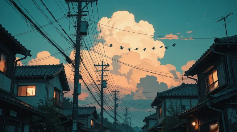 Nature, Zidiusart, Anime-style Dusk Scene Of A Quiet Japanes...