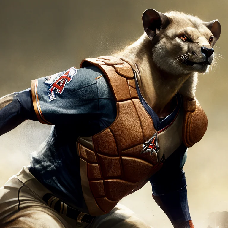 Fossa Headed Baseball Player. Anaheim Angels Team. Fking Sci...