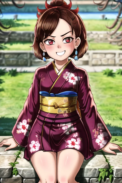 Masterpiece, A Portrait Of Girl In Red Kimono, Outdoor