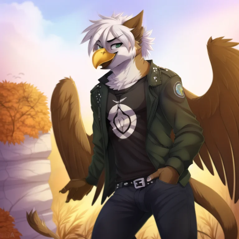 Anthro, Gryphon, Avian, Wings, Beak, Sfw, Male, Fluffy Hair,...