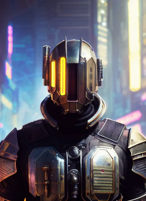 Scifi Style,a Realistic Scifi Cyberpunk Knight,steam Punk, N...