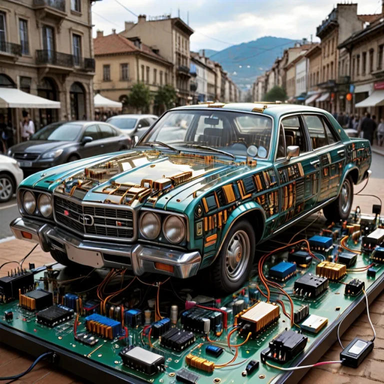 Masterpiece, Ultra Detailed, Car Made Of Transistors, Scener...
