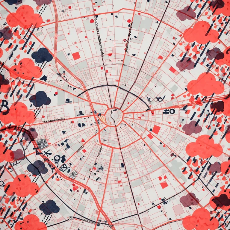 Technique Risograph Map Overprint. Two-pass Risograph Print,...