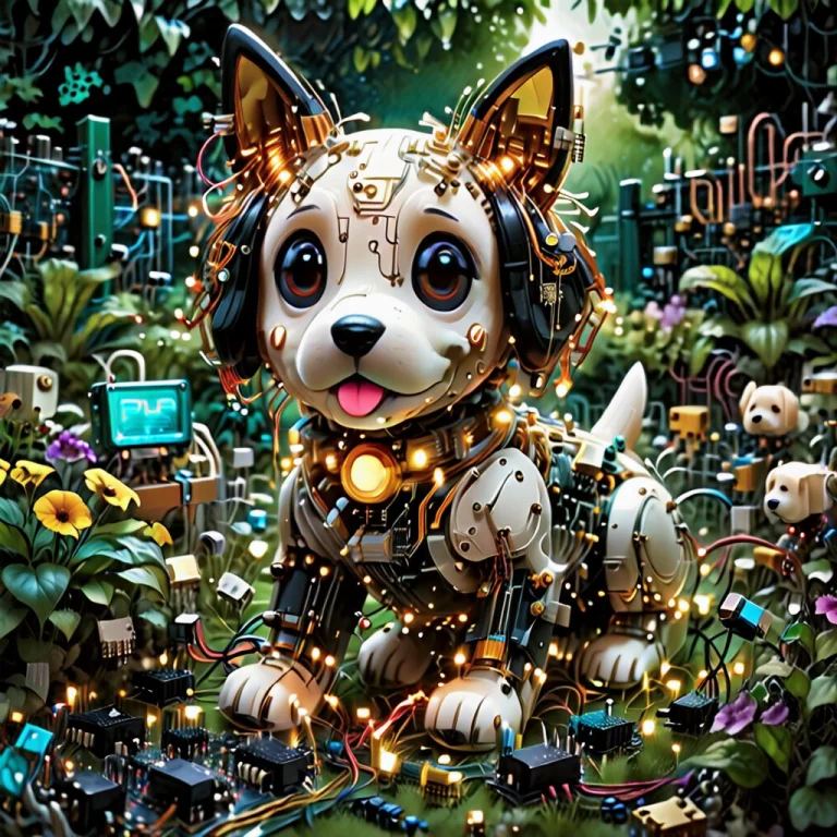 Transistors Puppy In Garden