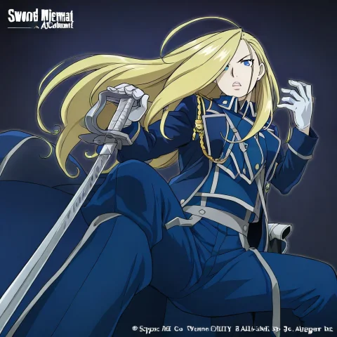 Olivier Mira Armstrong, 1girl, Fullmetal Alchemist, Gloves,... — Stable Diffusion AI Prompt: Olivier Mira Armstrong, 1girl, fullmetal alchemist, gloves, solo, amestris milit...