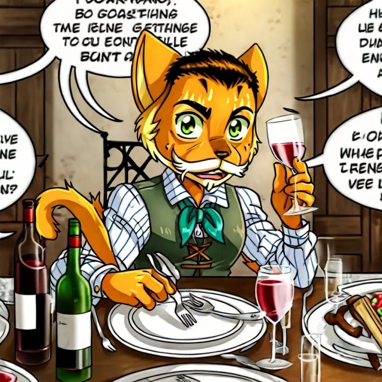 Eliasil, Furry, Furry Male, Solo, 1boy, Wine Glass, Holding,...