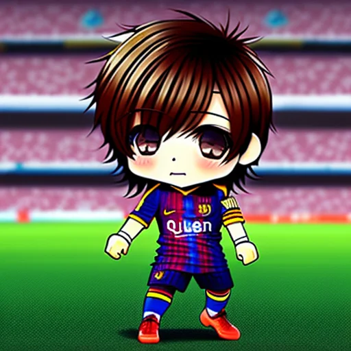 Chibisjstyle, Messi Playing Soccer, Intricate Detail