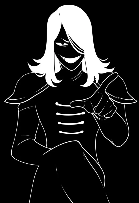Rouxlskaard, 1boy, Solo, White Hair, Black Eyes, Pitch-black...