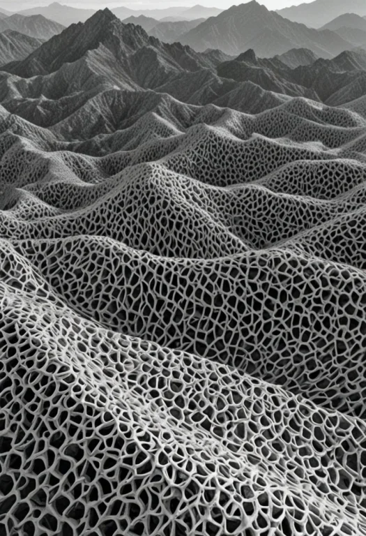 Black White Landscape , Granite Texture , Mountain Range , P...