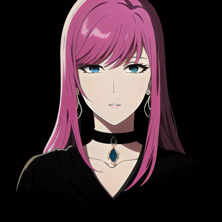 1girl, Bangs, Black Background, Choker, Earrings, Jewelry, L...