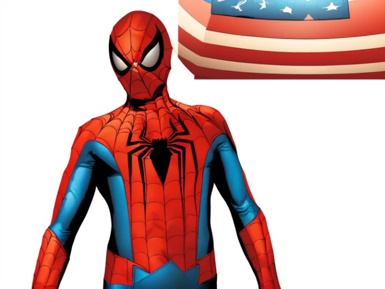Sks Style Spider-man Standing In Front Of The American Flag