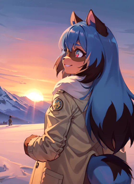 Furry Raccoon Girl, 1girl, Solo, Multicolored Eyes, Raccoon...