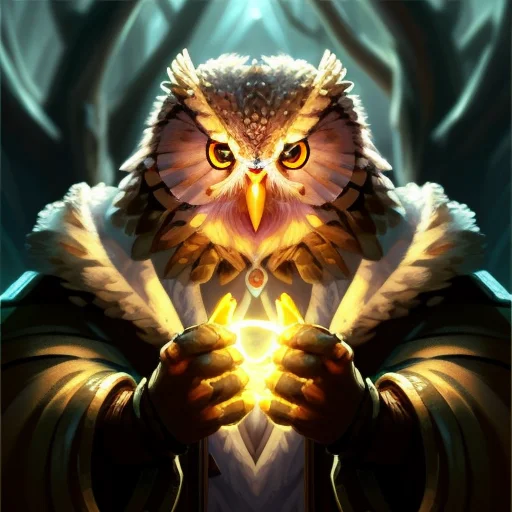 Medium Close-up Portrait Of A Atlantian, Pygmy Owl Owlfolk P...