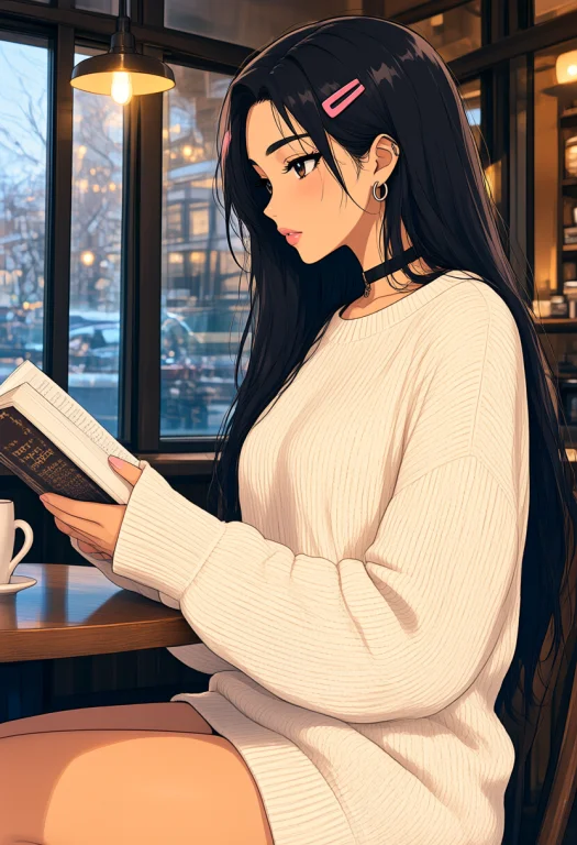 Masterpiece, Best Quality, Sura, 1girl, Solo, Sitting, Cafe,...