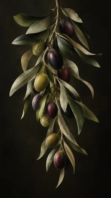 Une Nature Morte Reprsentant Une Branche Doliver Coupe, Char...