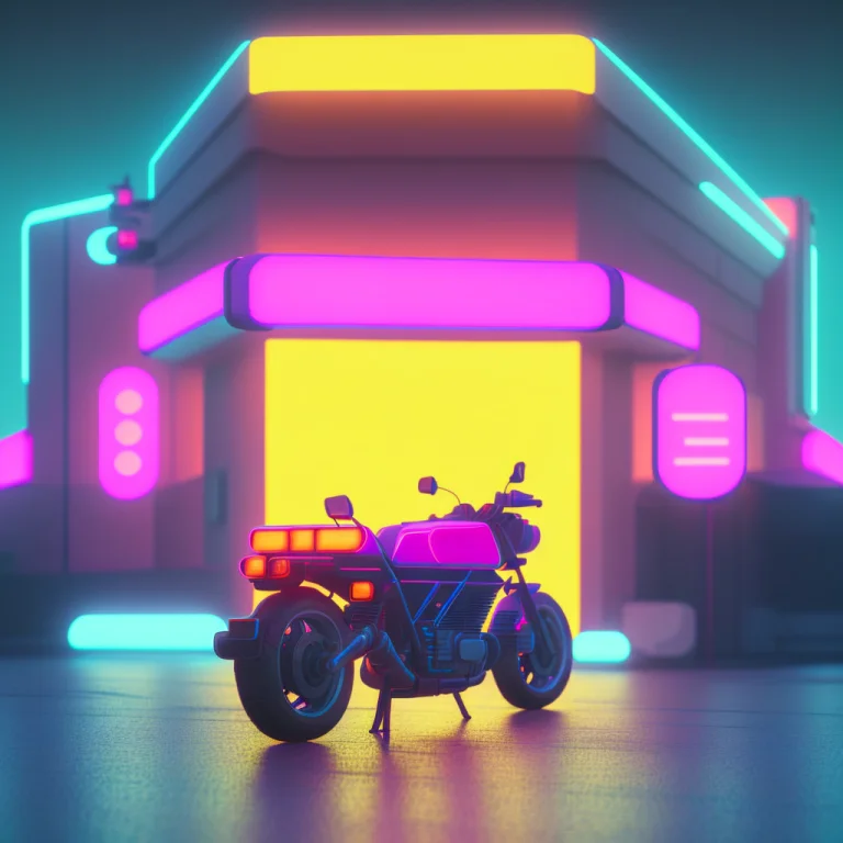 Tiny Cute Isometric Motorcycle, Soft Smooth Lighting, With S...