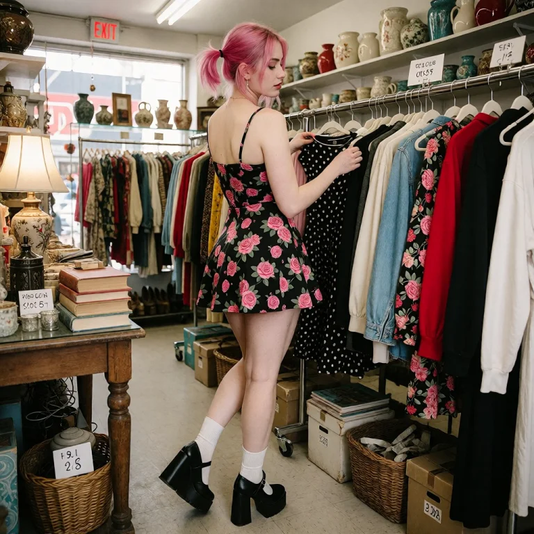 Rosa, Fair-skinned, Pink Hair, A Full-body Candid Photo Of A...