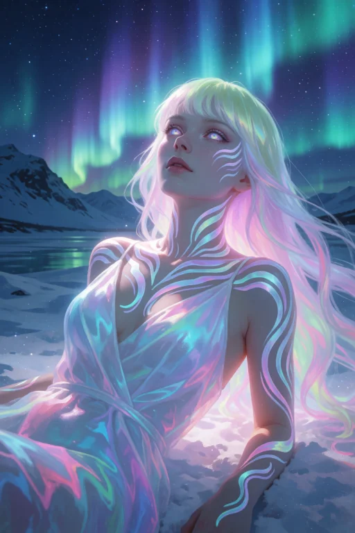 Beauty, Solo, Aurora Borealis Spirit, Pale Ice-white Skin, G...