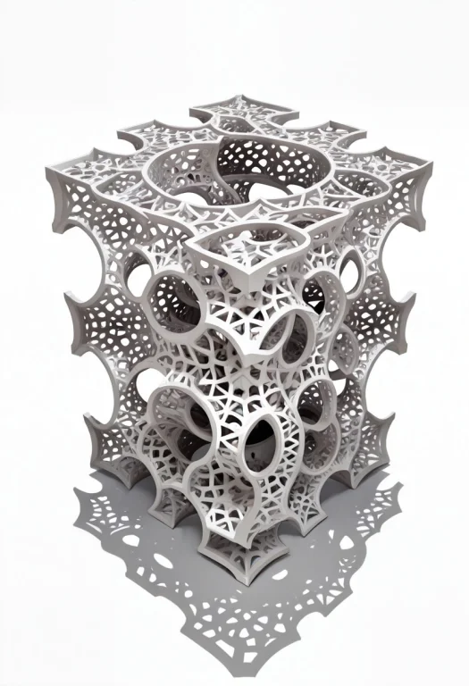 Gyroid,, Gyroid Lattice,, Gyroid Fill, White Background, Sim...