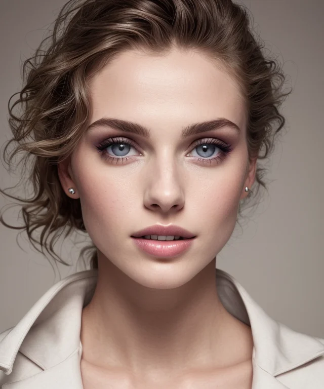 Fashion Model 25 Years Old, Closeup, Chest, Neck, Shoulders,...
