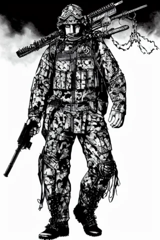 Therpgchargenesafart Tank, Warrior Punk Man, In Front Of The... — Stable Diffusion AI Prompt: TheRPGCharGenEsAFArt ((tank)), warrior punk man, in front of the destroyed ((sky...
