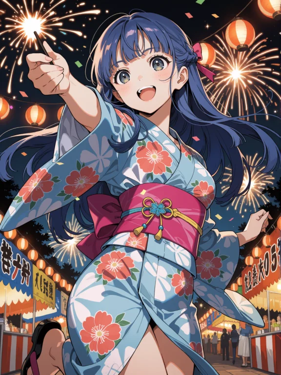 Masterpiece, Best Quality, 1girl, Solo, Long Blue Hair, Summ...