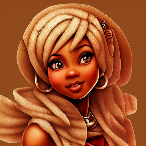 African Anime Black-waifu Musume Fanart, Natural 4c Afro Hai...