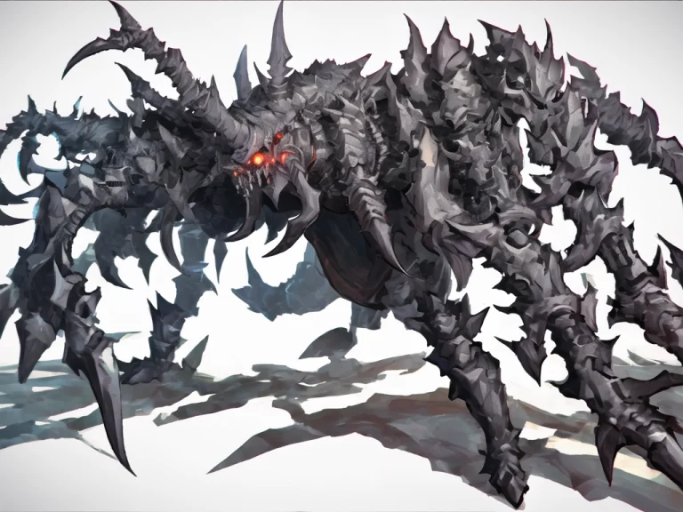 Absurdres,solo,monster,spider, Gradientbackground, Spikes,cl...