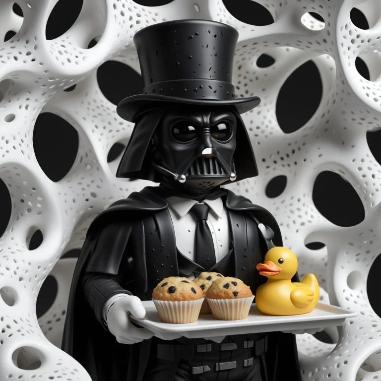Gyroid Darth Simpson With A Top Hat And A Tie Carrying Muffi...