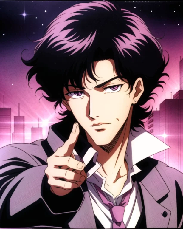 90s Vibe, Solo, Black Hair, 1boy, Male Focus, Necktie, Retro...