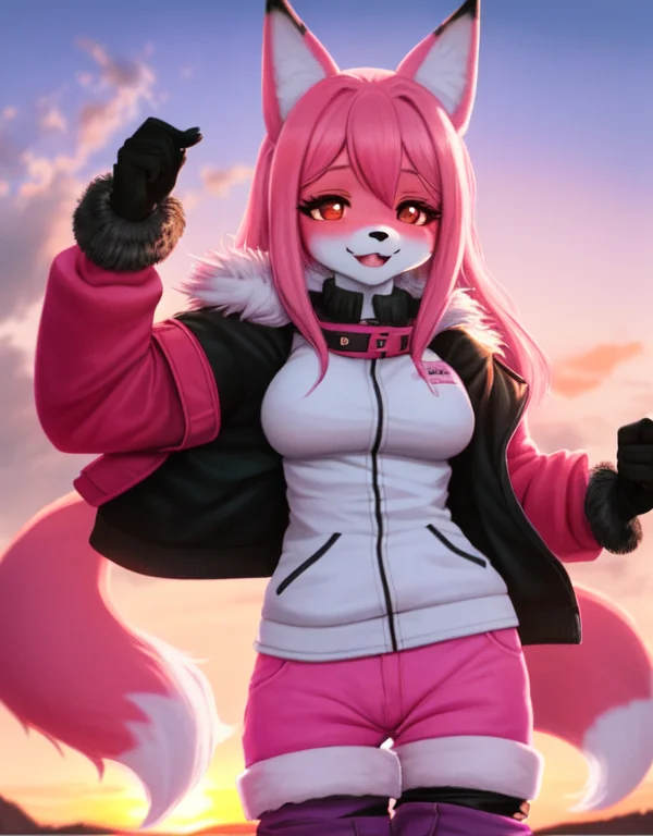 Nazuna, 1girl, Furry, Furry Female, Smile, Outside, Full Bod...