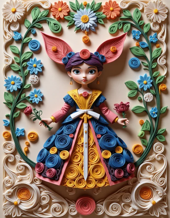 Quilling Mode, Intricate Coils, Delicate Designs, Era 1800s,...