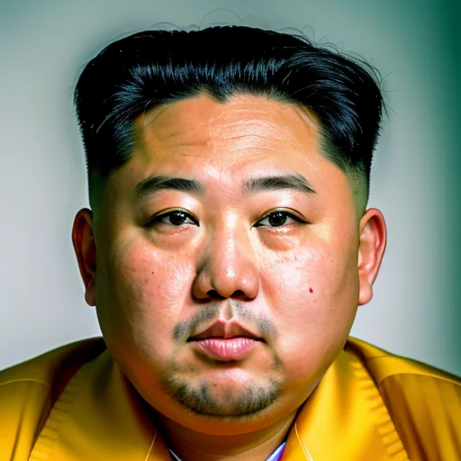 Raw Photo, A Close Up Portrait Photo Of Kim Jung Un, Backgro...