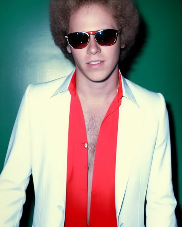 A 1970s Color Photo Of Skinny Sks Man With A Perm Wearing A...