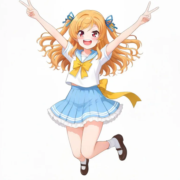 1woman, Orange Eyes, R3n, Blonde Hair, Long Hair, Twintails,...