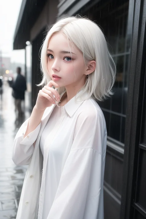 Best Quality, Masterpiece, One Shot, White Hair, Blue Eyes,...