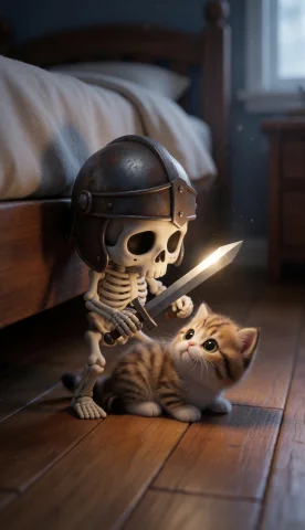 3d Cinematic Chibi Illustration, Toy Photography Style. A Dr... — Stable Diffusion AI Prompt: 3D cinematic chibi illustration, toy photography style. A dramatic, heartwarming...
