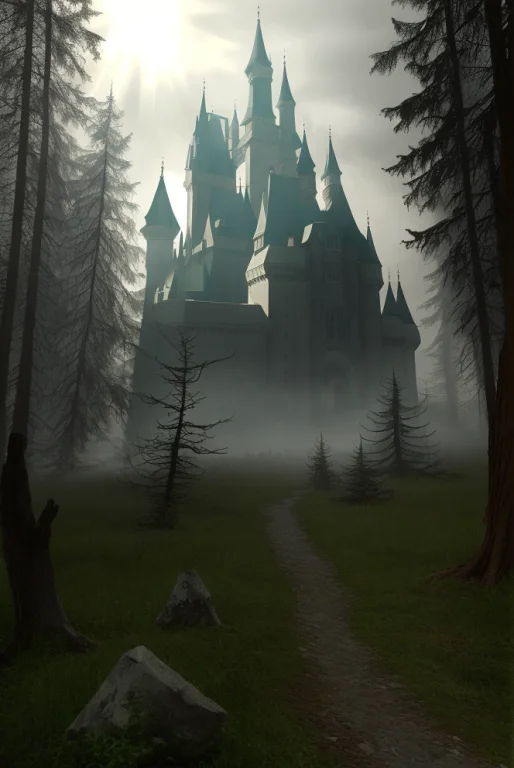 Ghost, Forest, Sunlight, Fog, Castle,