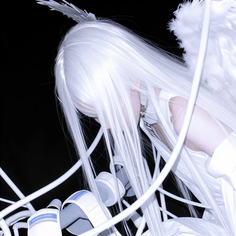 Hlytar Hlyphx Girl With Mechanical Tubes, Fallen Angel Aesth...