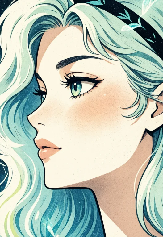 Woman Face Closeup, Headband, , Breath-taking Detail, Unriva...