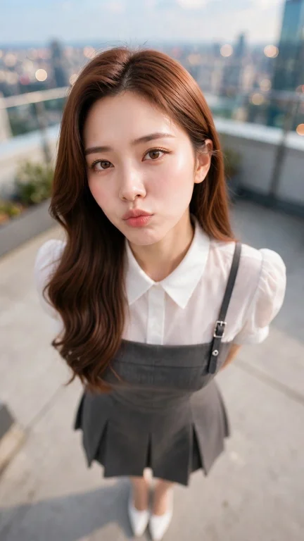 K0ry00n4, Pensive Expression, Face Forward, Eyes Looking To...