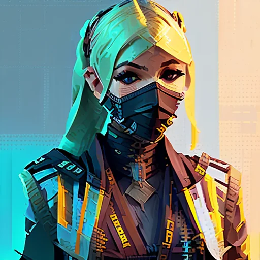 512speedpainter A Portrait Photo Of An Blond Woman Ninja Sam...