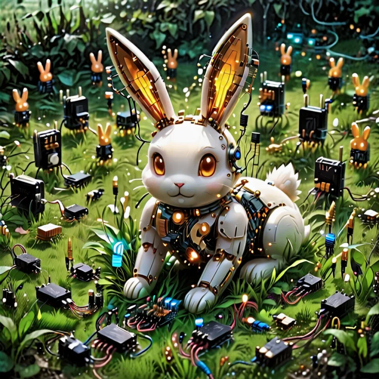 Transistors Bunny In Grass